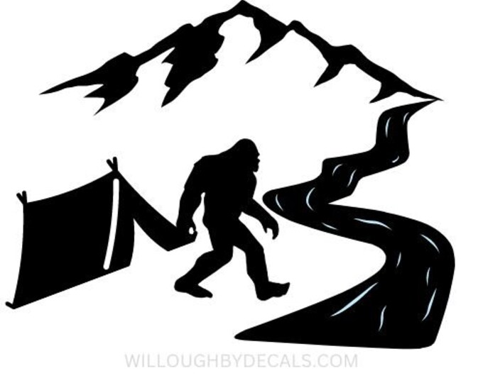 Bigfoot Camping Vinyl Decal Sticker