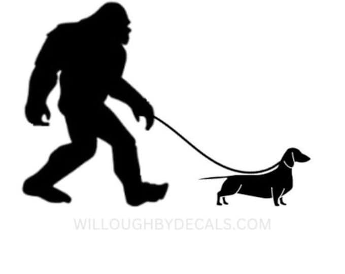 Bigfoot Dachshund Vinyl Decal Sticker
