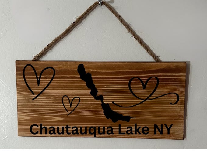 Chautauqua Lake NY Wooden Sign