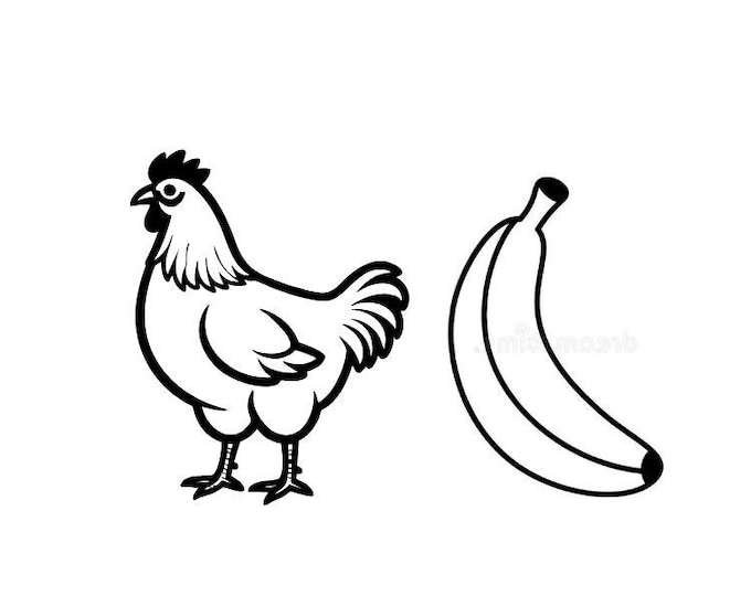 Chicken Banana Vinyl Decal Sticker