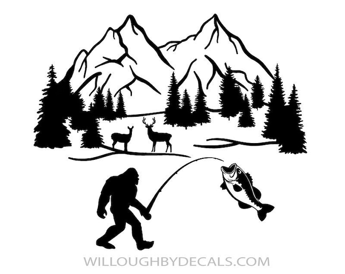 Bigfoot Mountain Vinyl Decal Sticker