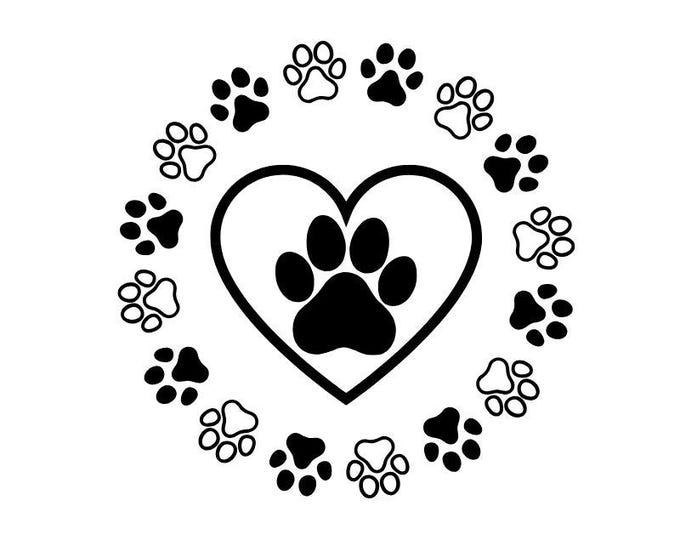 Dog Paw Vinyl Decal