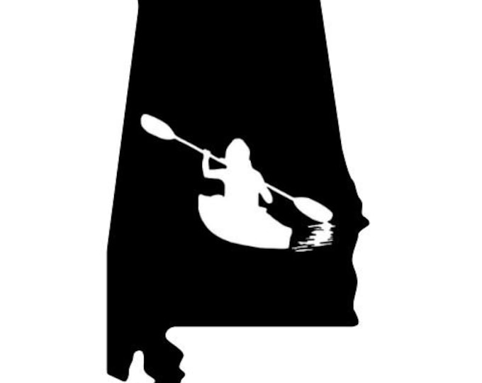 Kayak Vinyl Decal Sticker Alabama