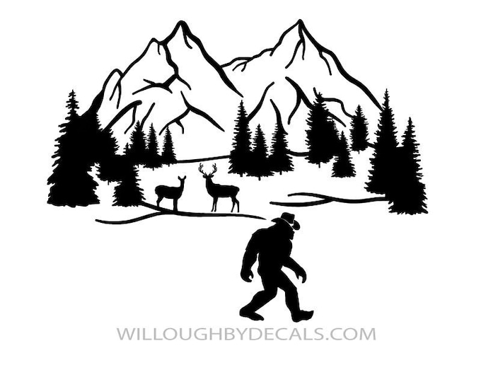 Bigfoot Mountain Vinyl Decal Sticker