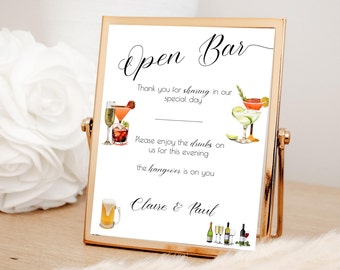 Wedding Drink Menu Sign|Signature Drink Bar Menu|Editable Template | Custom Wedding Bar Menu Sign|Drink Menu Sign |Wedding Editable Template