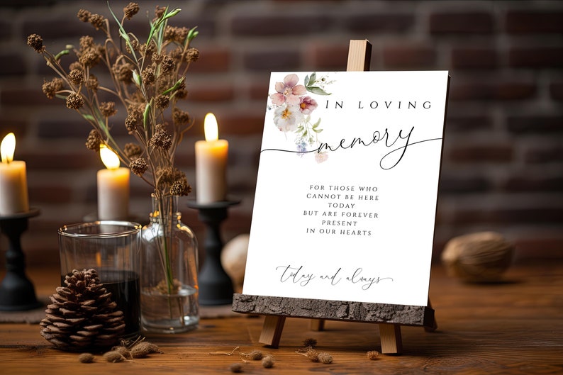 In Loving Memory Sign DIY Printable Template Available Digital Download Editable Template ...