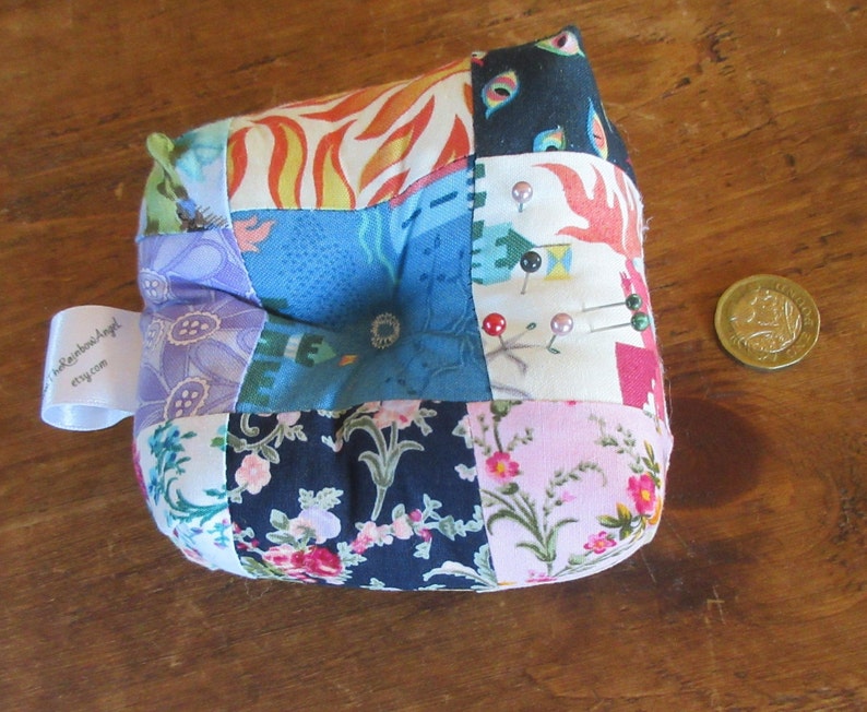 Patchwork Pin Cushion Stuffed With Polyester Wadding Etsy