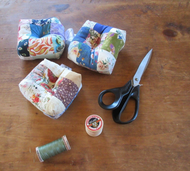 Patchwork Pin Cushion Stuffed With Polyester Wadding Etsy