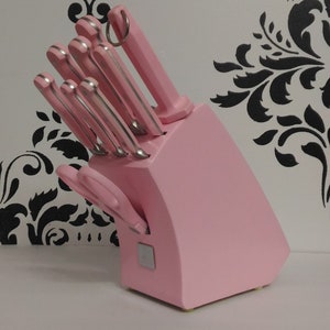 Pink Mundial Knife Block 5100 Series 10 Piece Set, Extremely Rare