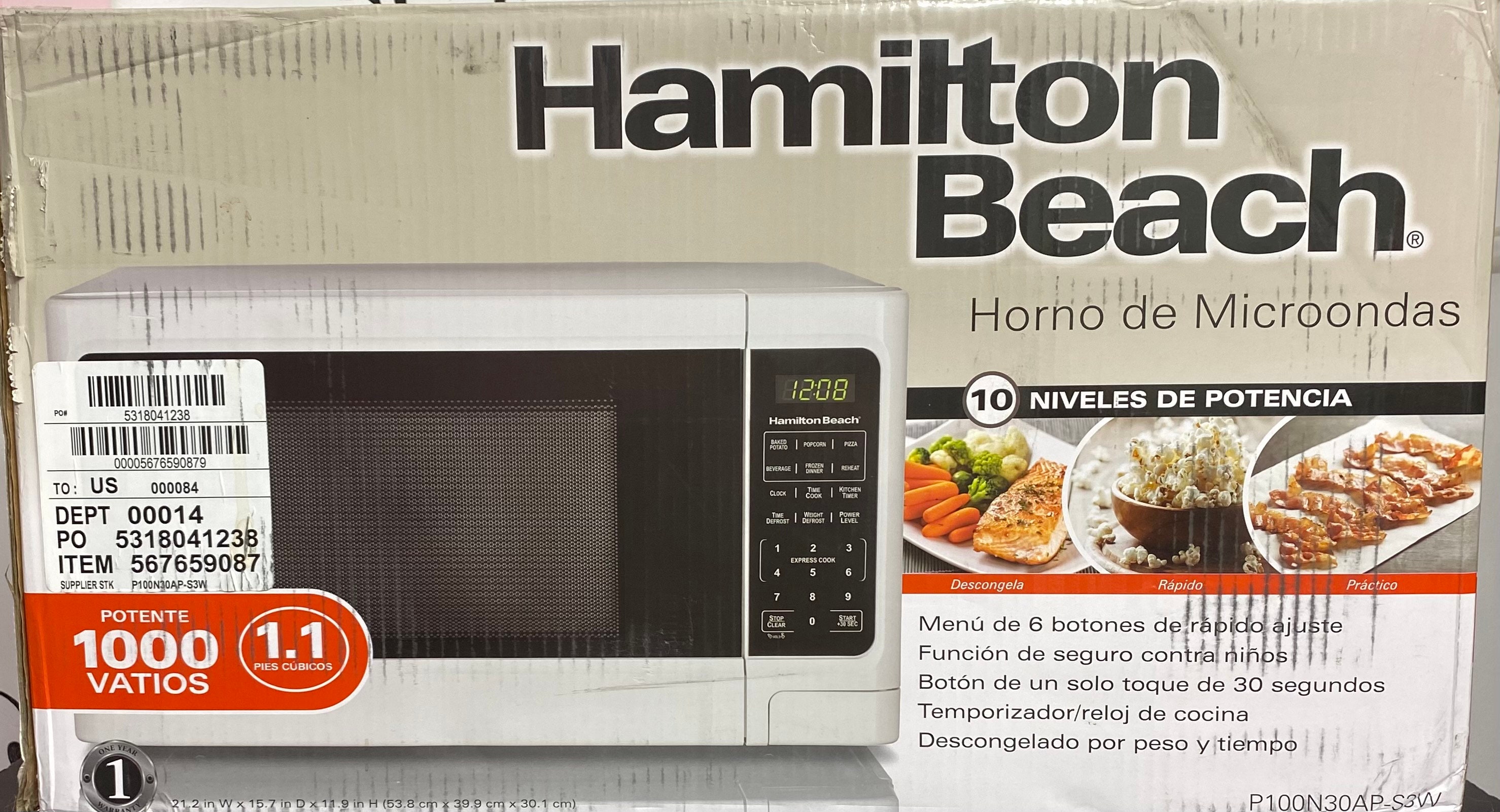 hamilton beach microwave dimensions
