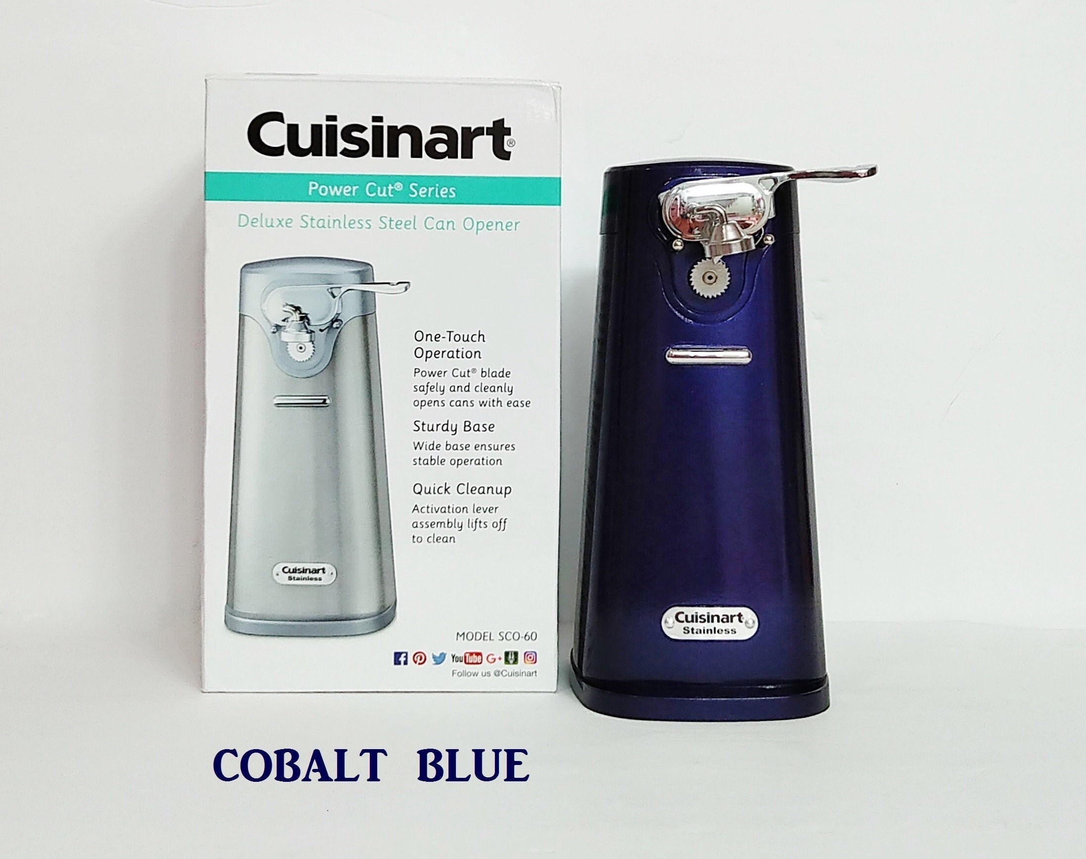 Cobalt Blue Cuisinart Deluxe Electric Can Opener ,cobalt Blue Kitchenaid  ,cobalt Blue Appliances, Heavy Duty Can Opener 