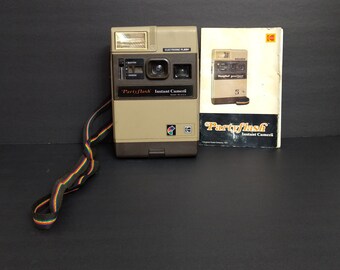 Vintage Kodak Party Flash Instant Camera with Original Booklet, Vintage Camera Collectors, Vintage Kodak Camera