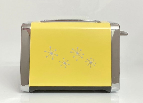 Buttercup Yellow Retro Style Toaster, Wide Slot Bagel Toaster