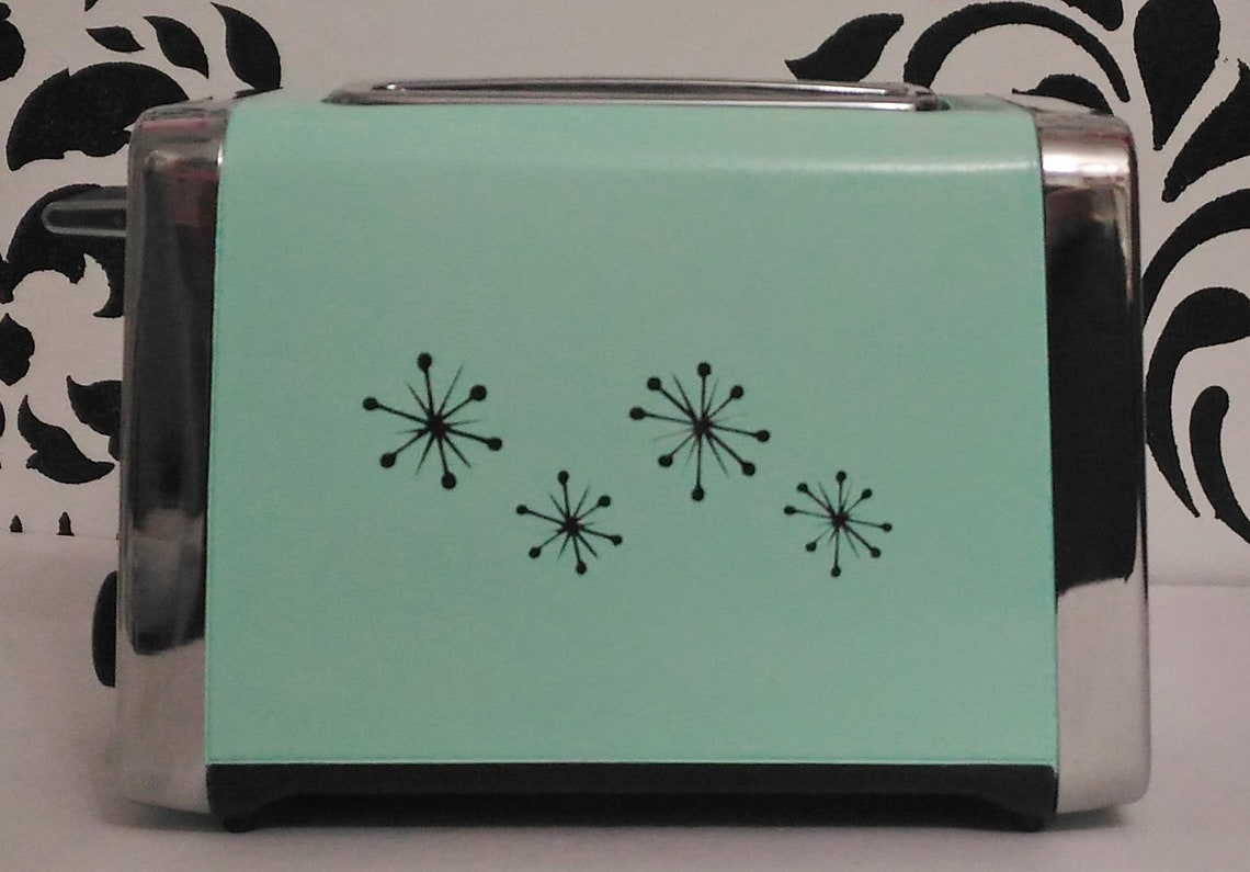 Mint Green Retro Toaster With Black Starburst wide Slot Etsy