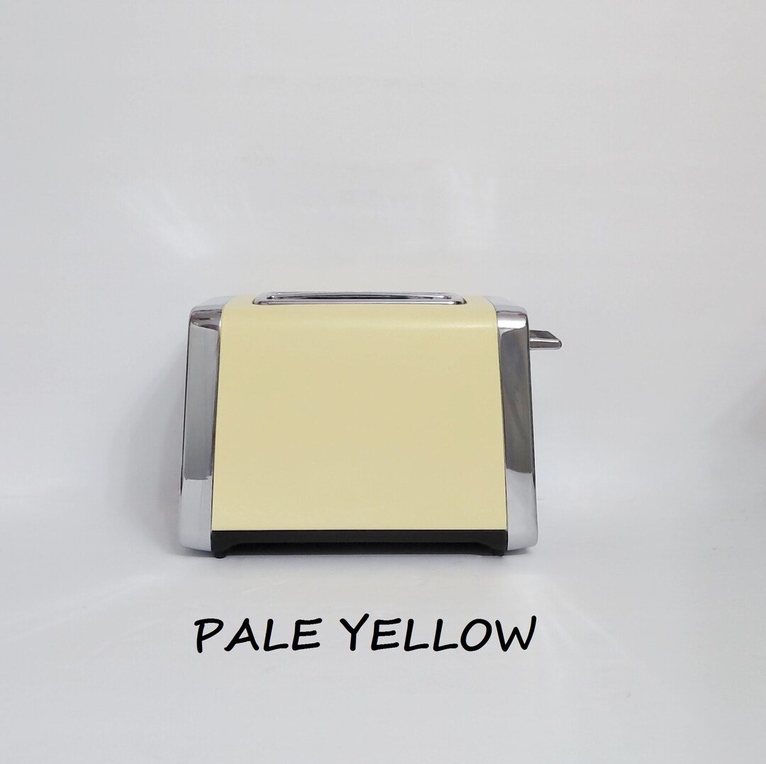 Pale Yellow Retro Style Toaster, Retro Toaster, Wide Slot Bagel Toaster