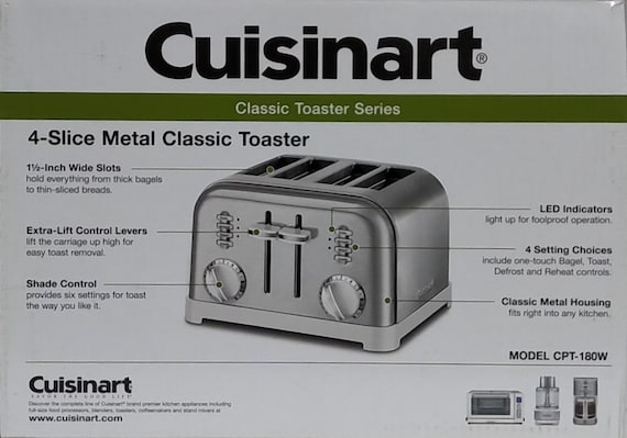 Cuisinart Classic 4-Slice Toaster, Stainless Steel/Black (Factory