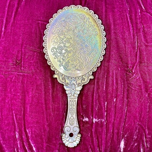 New Pink and Gold Holographic Hand Held Mirrors, Party & Princess Handheld Mirrors, Holographic Mirrors, Beauty and The Beast
