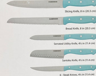 Farberware 14 Piece Knife Set with Block, Aqua/Grey - N/A - The WiC Project  - Faith, Product Reviews, Recipes, Giveaways