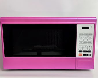 Forno a microonde Magic Chef rosa iridescente, elettrodomestici rosa iridescenti, Magic Chef 1,3 piedi cubi 1000 watt
