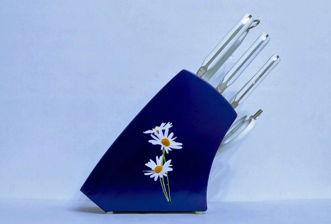 Mundial Knife Block Set Cobalt Blue Kitchenaid Mundial Knife Etsy