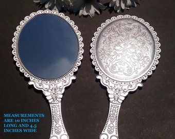 New Anique Silver Hand Held Mirrors, Princess Party Handheld Mirrors, Beauty & The Beast