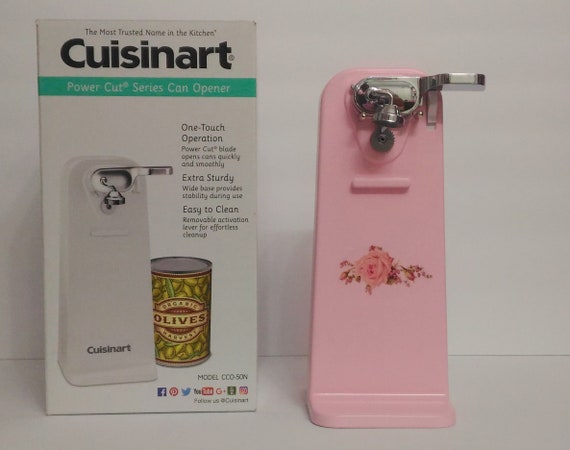 Pink Cuisinart Electric Tall Can Opener, Pink Shabby Roses