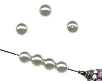 Vintage Bridal White Glass Pearl Beads: Luster Rounds 12mm (7)