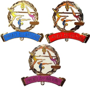 Platinum Gold Diamond or State Championships Bronze Silver Snowflake Designs Xcel Gymnastics Pins