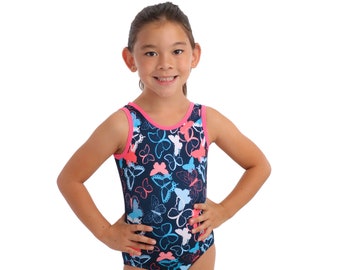 Flutter Butterfly Gymnastics or Dance Girls Leotard or Biketard