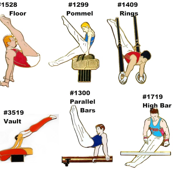 Boys Mens Gymnastics Pins