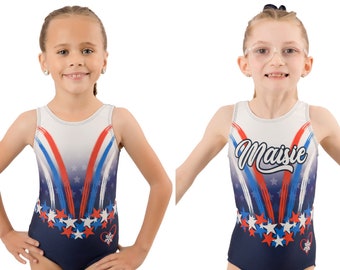 Anthem Gymnastics Red, White, and Blue Leotard - Can be Personalized