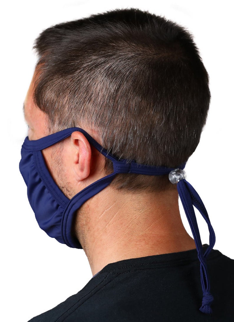 Face Mask With Cord Lock Face Protection Black or Navy Etsy
