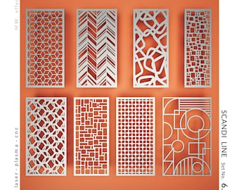 CNC  Panel - Scandi Line (No.6.1) - Technical Design for Laser Cutting DXF. Metal, Plywood, PVC. Digital Product - Tested