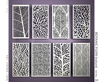 CNC  Panel - Botanic Flow Nature (No. 2.7) - Technical Design for Laser Cutting DXF. Metal, Plywood, PVC. Digital Product - Tested