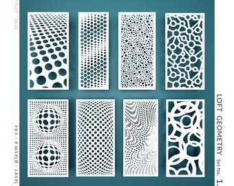 CNC  Panel - Loft Geometry (No. 1.8) - Technical Design for Laser Cutting DXF. Metal, Plywood, PVC. Digital Product - Tested