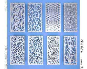 CNC  Panel - Zen Flow (No.7.2) - Technical Design for Laser Cutting DXF. Metal, Plywood, PVC. Digital Product - Tested