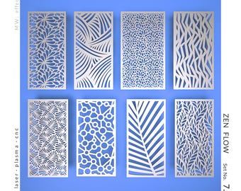 CNC  Panel - Zen Flow (No.7.1) - Technical Design for Laser Cutting DXF. Metal, Plywood, PVC. Digital Product - Tested