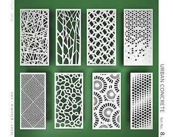 CNC  Panel - Urban Concrete (No.8.3) - Technical Design for Laser Cutting DXF. Metal, Plywood, PVC. Digital Product - Tested