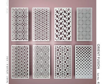 CNC  Panel - Orient Fusion (No. 4.1) - Technical Design for Laser Cutting DXF. Metal, Plywood, PVC. Digital Product - Tested
