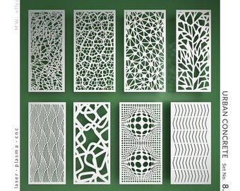 CNC  Panel - Urban Concrete (No.8.4) - Technical Design for Laser Cutting DXF. Metal, Plywood, PVC. Digital Product - Tested