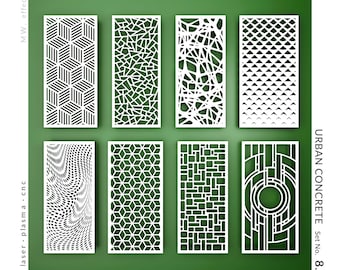 CNC  Panel - Urban Concrete (No.8.1) - Technical Design for Laser Cutting DXF. Metal, Plywood, PVC. Digital Product - Tested