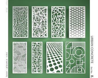 CNC  Panel - Urban Concrete (No.8.2) - Technical Design for Laser Cutting DXF. Metal, Plywood, PVC. Digital Product - Tested