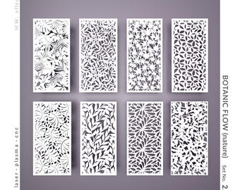 CNC  Panel - Botanic Flow Nature (No. 2.6) - Technical Design for Laser Cutting DXF. Metal, Plywood, PVC. Digital Product - Tested