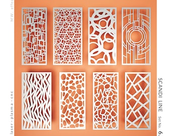 CNC  Panel - Scandi Line (No.6.2) - Technical Design for Laser Cutting DXF. Metal, Plywood, PVC. Digital Product - Tested