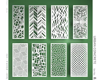 CNC  Panel - Urban Concrete (No.8.5) - Technical Design for Laser Cutting DXF. Metal, Plywood, PVC. Digital Product - Tested