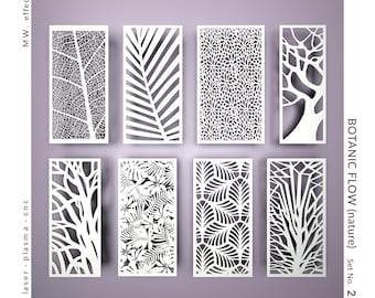 CNC  Panel - Botanic Flow Nature (No. 2.1) - Technical Design for Laser Cutting DXF. Metal, Plywood, PVC. Digital Product - Tested