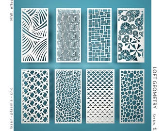 CNC  Panel - Loft Geometry (No. 1.2) - Technical Design for Laser Cutting DXF. Metal, Plywood, PVC. Digital Product - Tested