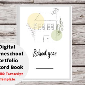 Registros de educación en casa, portafolio digital, registro de asistencia, planificador de educación en casa para Goodnotes, boleta de calificaciones, objetivos de educación en casa
