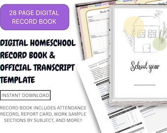 Digitales Homeschool-Tagebuch, Vorlage für Zeugnisse (Goodnotes)