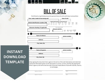 bill of sale etsy